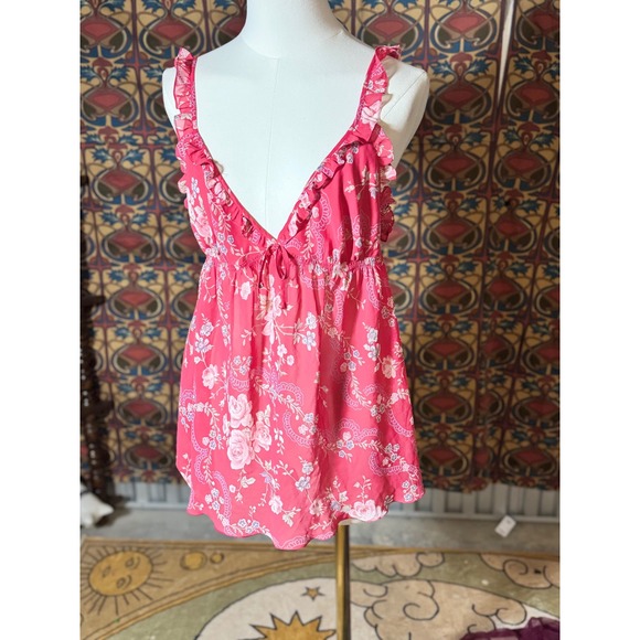 Victoria's Secret Dresses & Skirts - Victoria's Secret Pink Floral Ruffle Mini Dress L‎ Summer Cute